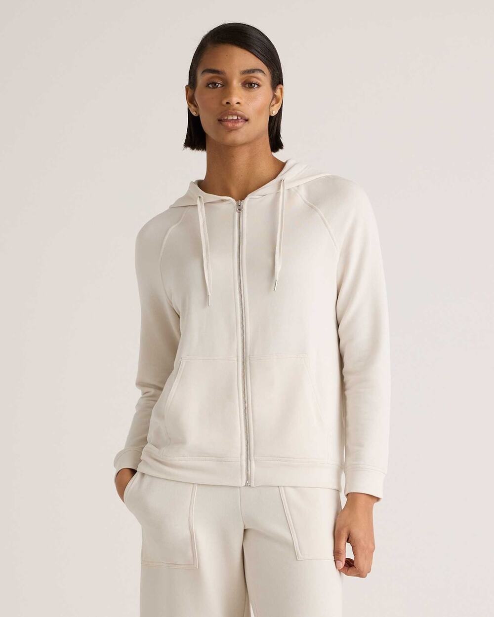 Quince Performance Full Zip Jacket Ivory Cream Size Medium